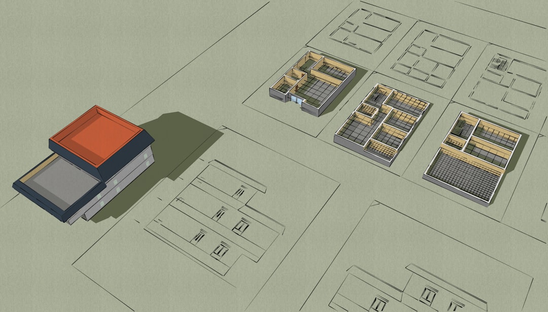 Um Desenho De Um Edificio Com Um Telhado Vermelho rkAwcEjv9UU