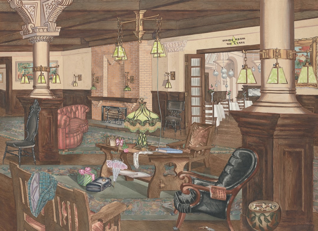 Um Lounge Vintage Ornamentado Com Lareiras E Assentos 2fsudoHQYn4